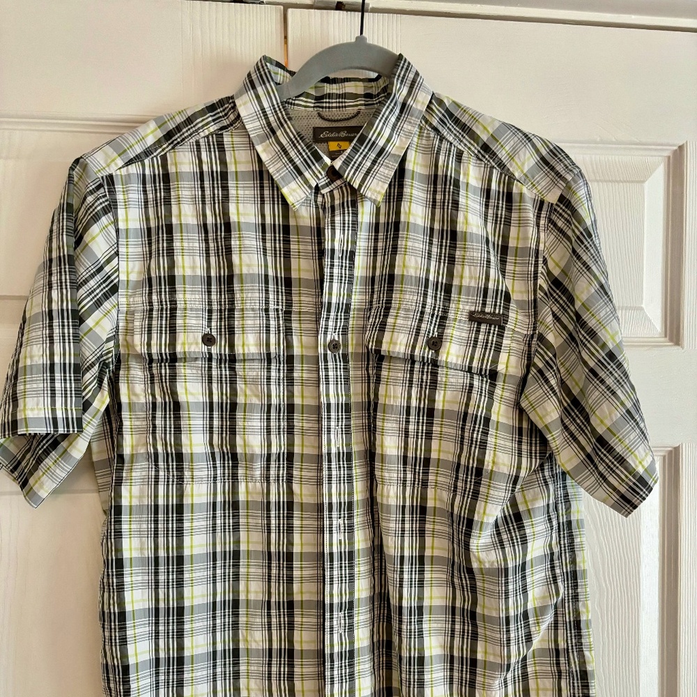 Eddie Bauer Tech Shirt- S/L Button Up - M